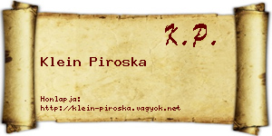 Klein Piroska névjegykártya