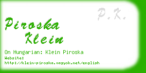 piroska klein business card